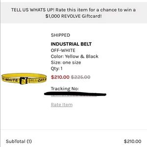 Off-white yellow industrial belt